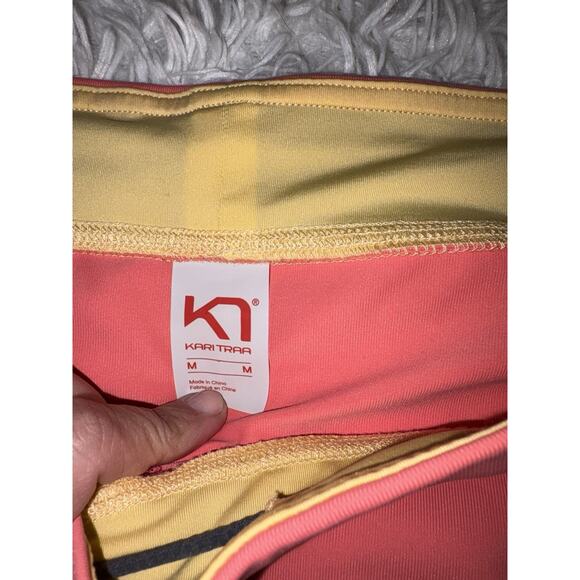 Kari Tara Women’s Sz. M Pink/Coral/ylw Classic Leggings. Fantastic Pair & Colors - Picture 4 of 9
